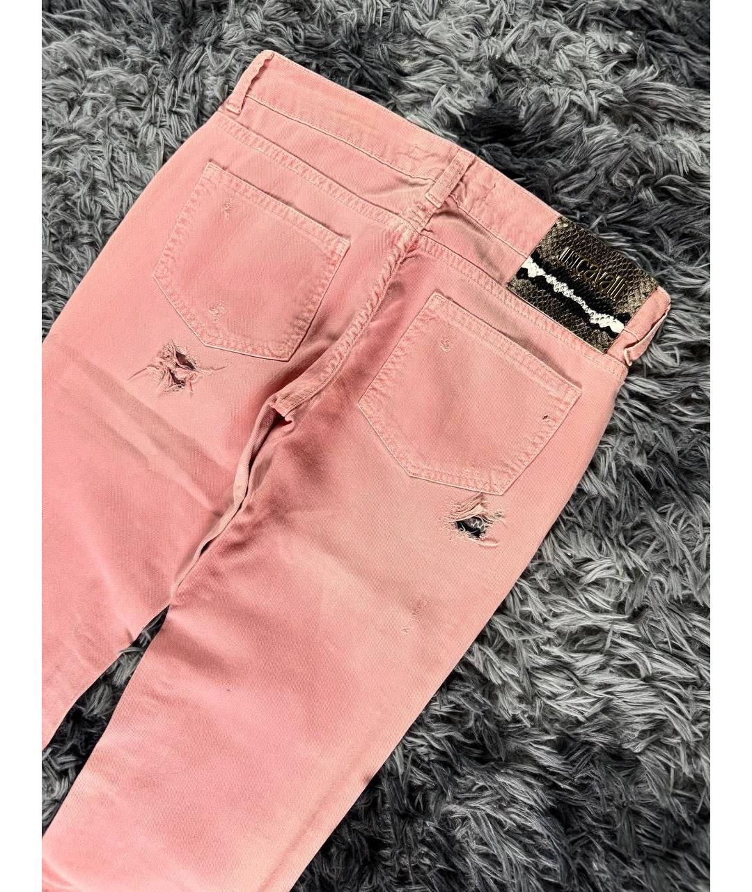 JUST CAVALLI Розовые хлопковые джинсы слим, фото 3