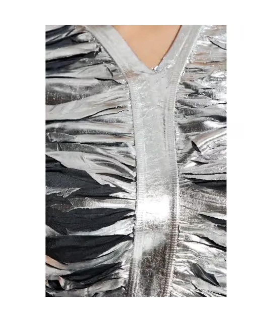 DIESEL Серебряная хлопко-эластановая футболка, фото 4