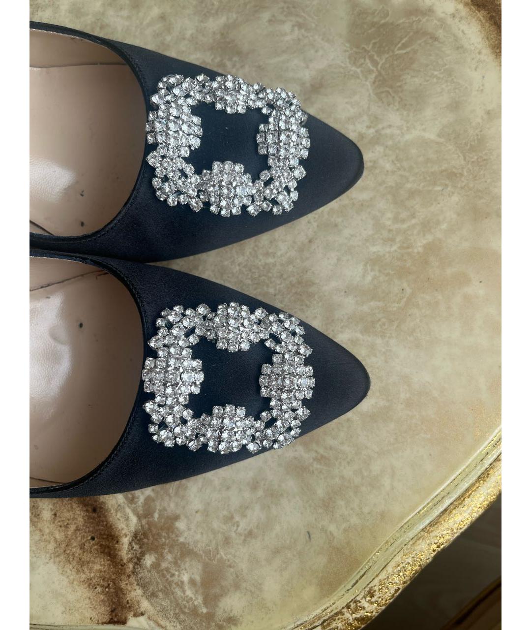 MANOLO BLAHNIK Черные текстильные туфли, фото 6