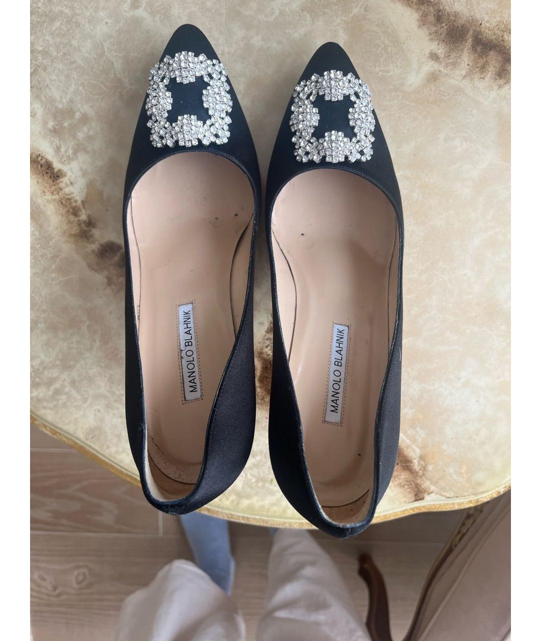 MANOLO BLAHNIK Черные текстильные туфли, фото 3