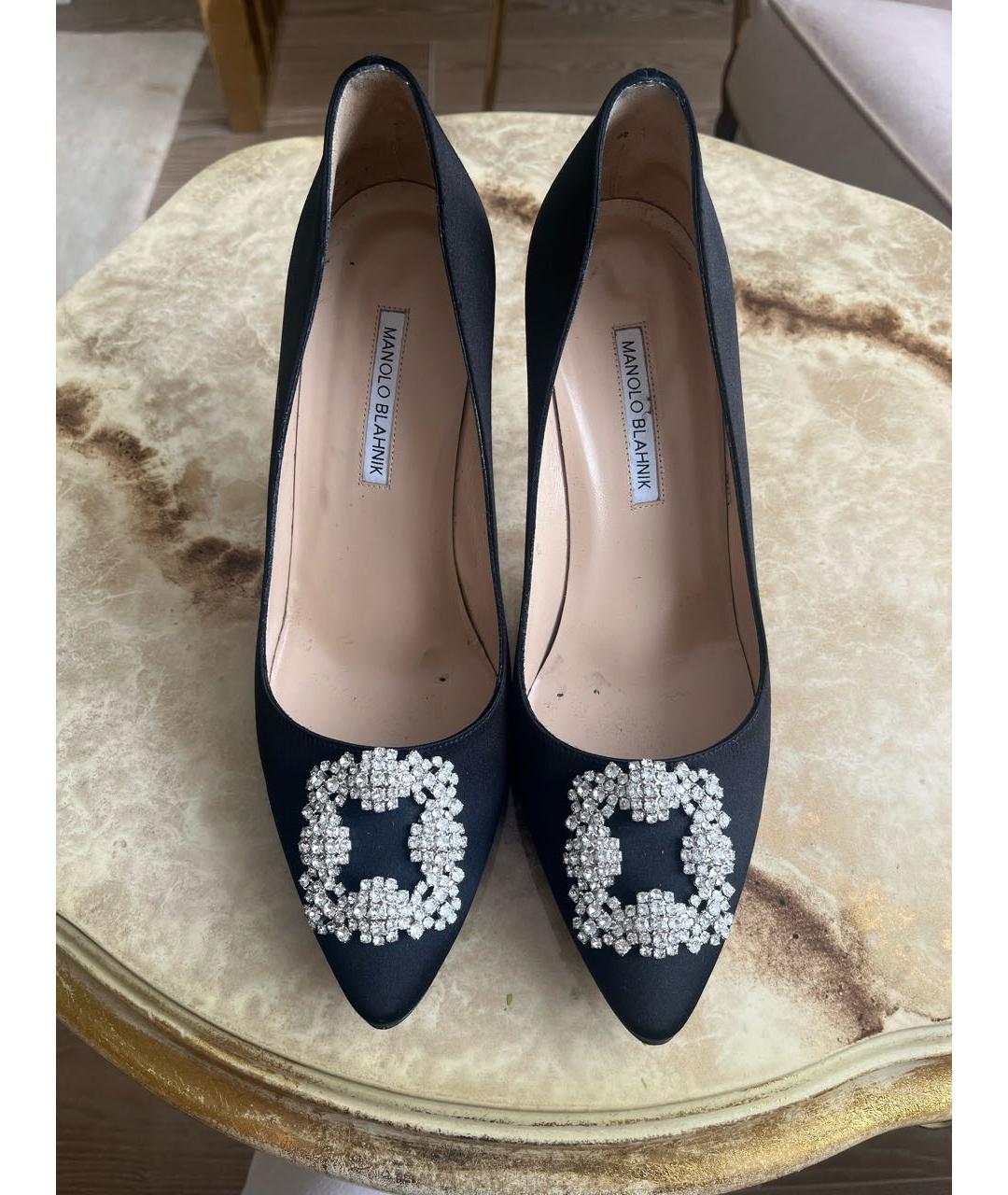 MANOLO BLAHNIK Черные текстильные туфли, фото 2