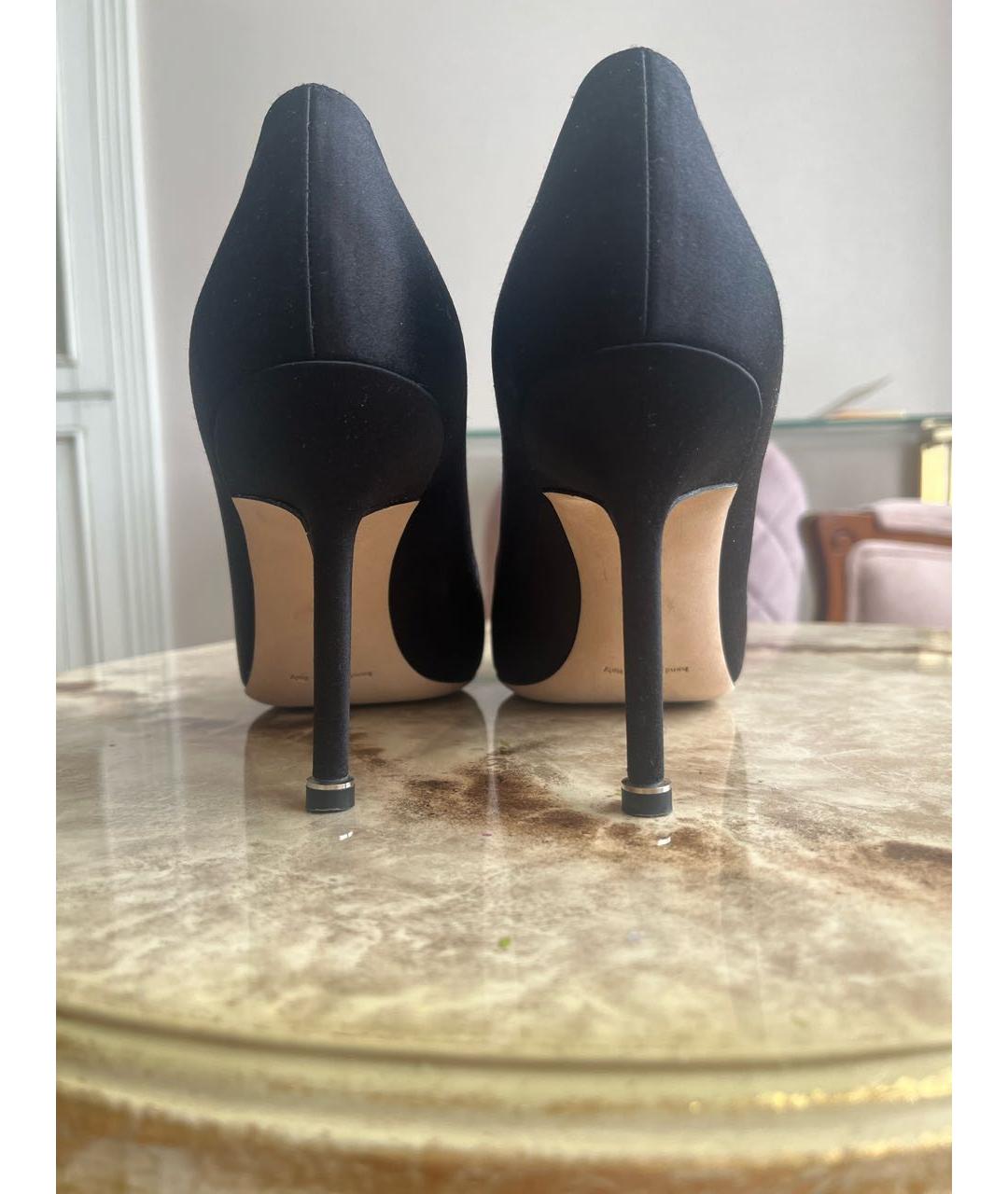 MANOLO BLAHNIK Черные текстильные туфли, фото 4