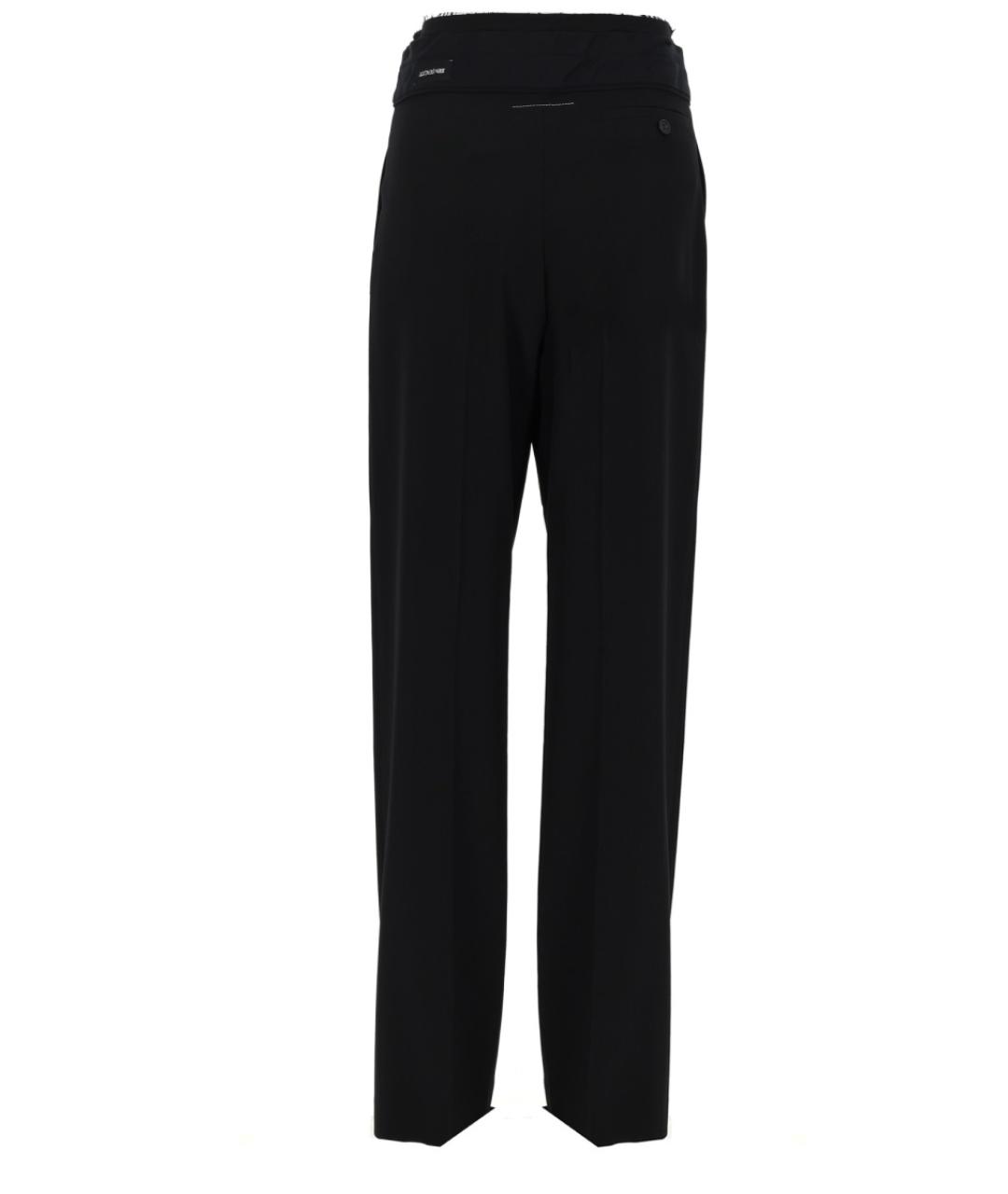 MM6 MAISON MARGIELA Черные полиэстеровые прямые брюки, фото 2