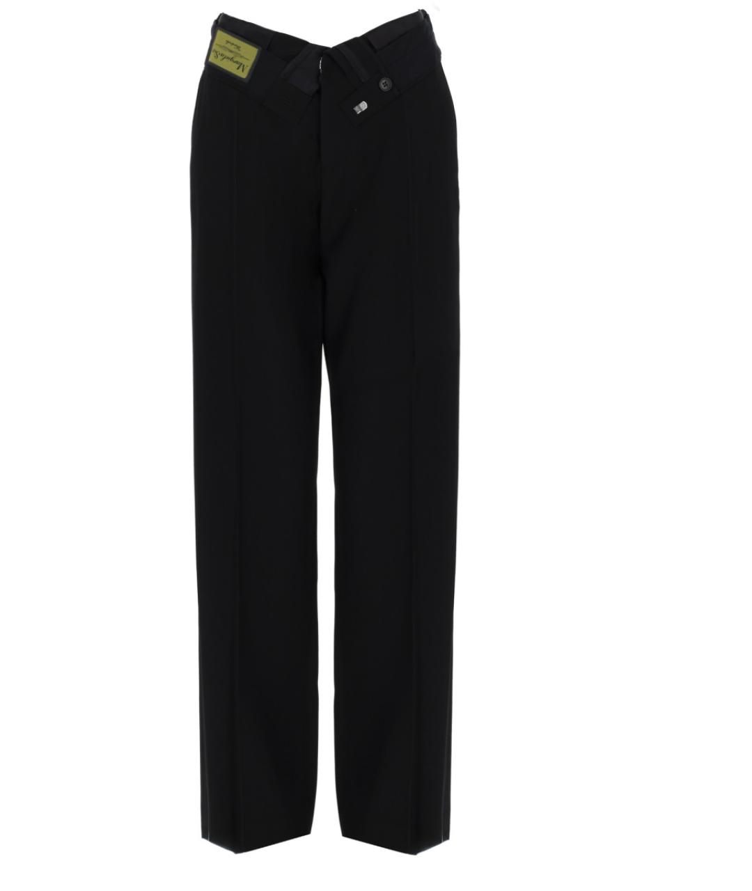 MM6 MAISON MARGIELA Черные полиэстеровые прямые брюки, фото 1