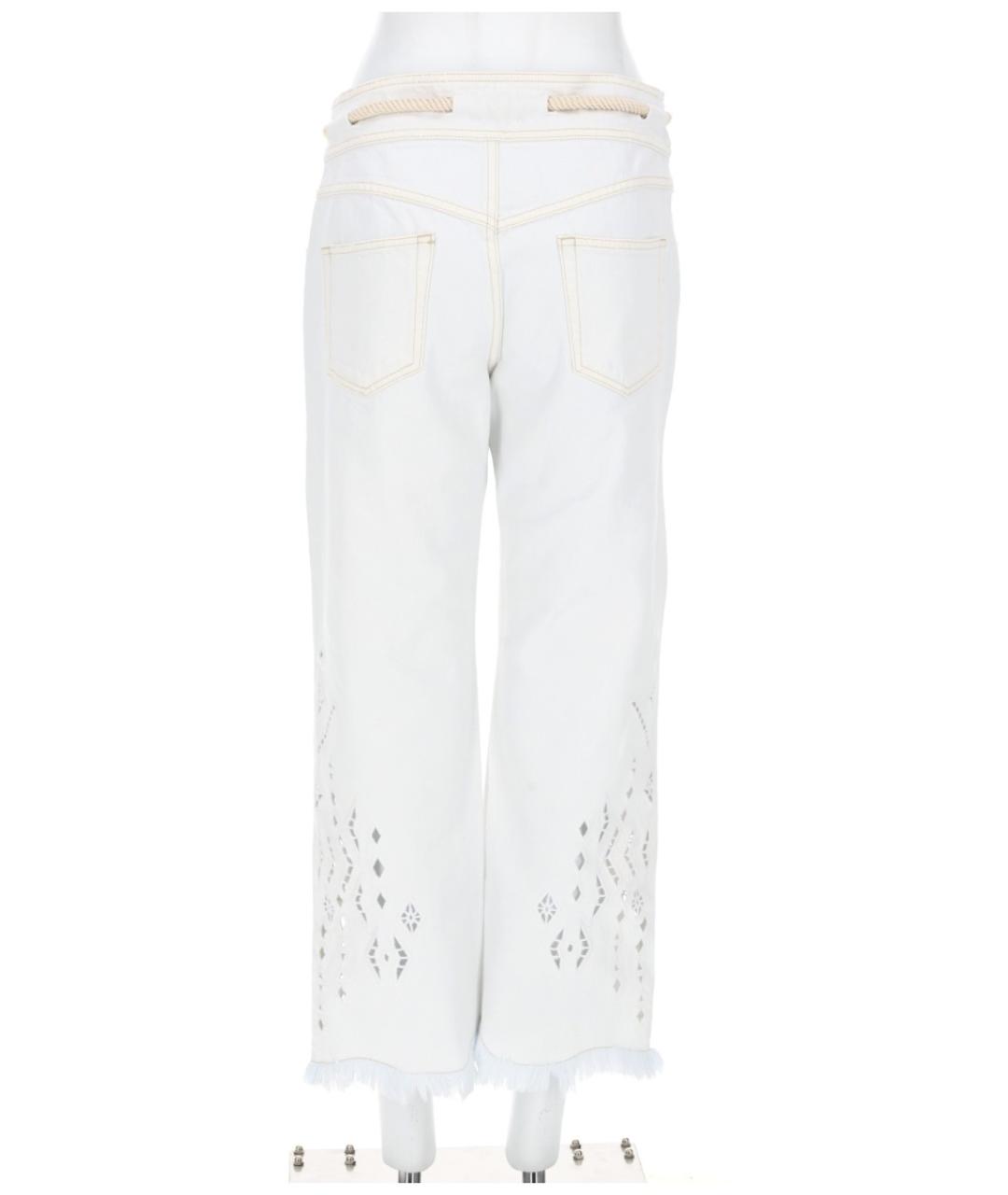 ISABEL MARANT Белые хлопковые прямые брюки, фото 2