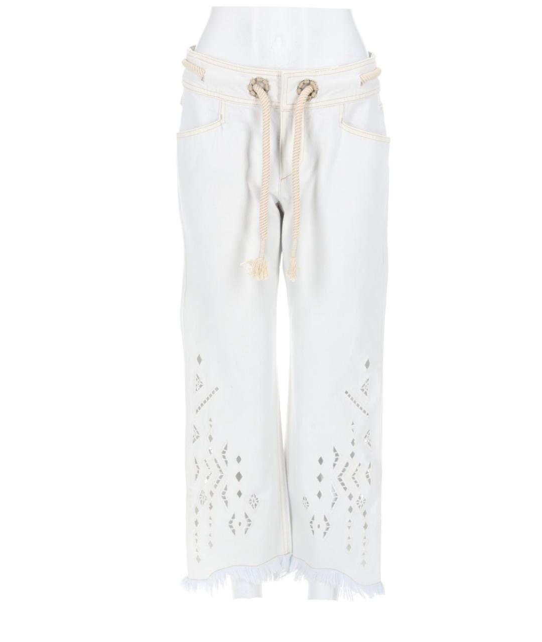 ISABEL MARANT Белые хлопковые прямые брюки, фото 1