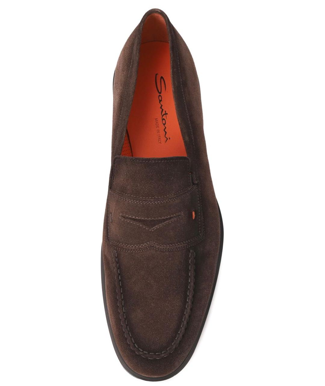 SANTONI Коричневые замшевые лоферы, фото 3