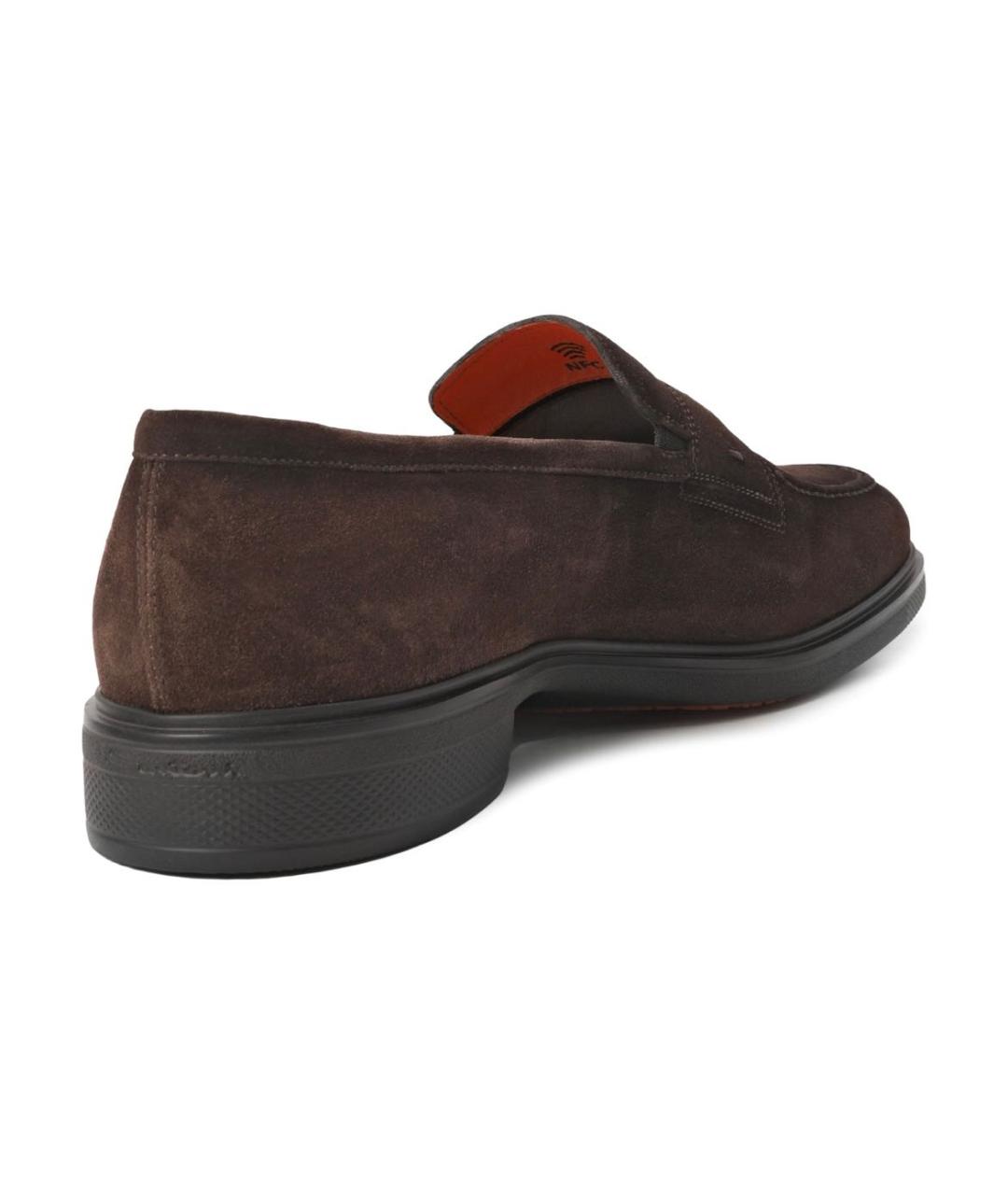 SANTONI Коричневые замшевые лоферы, фото 4