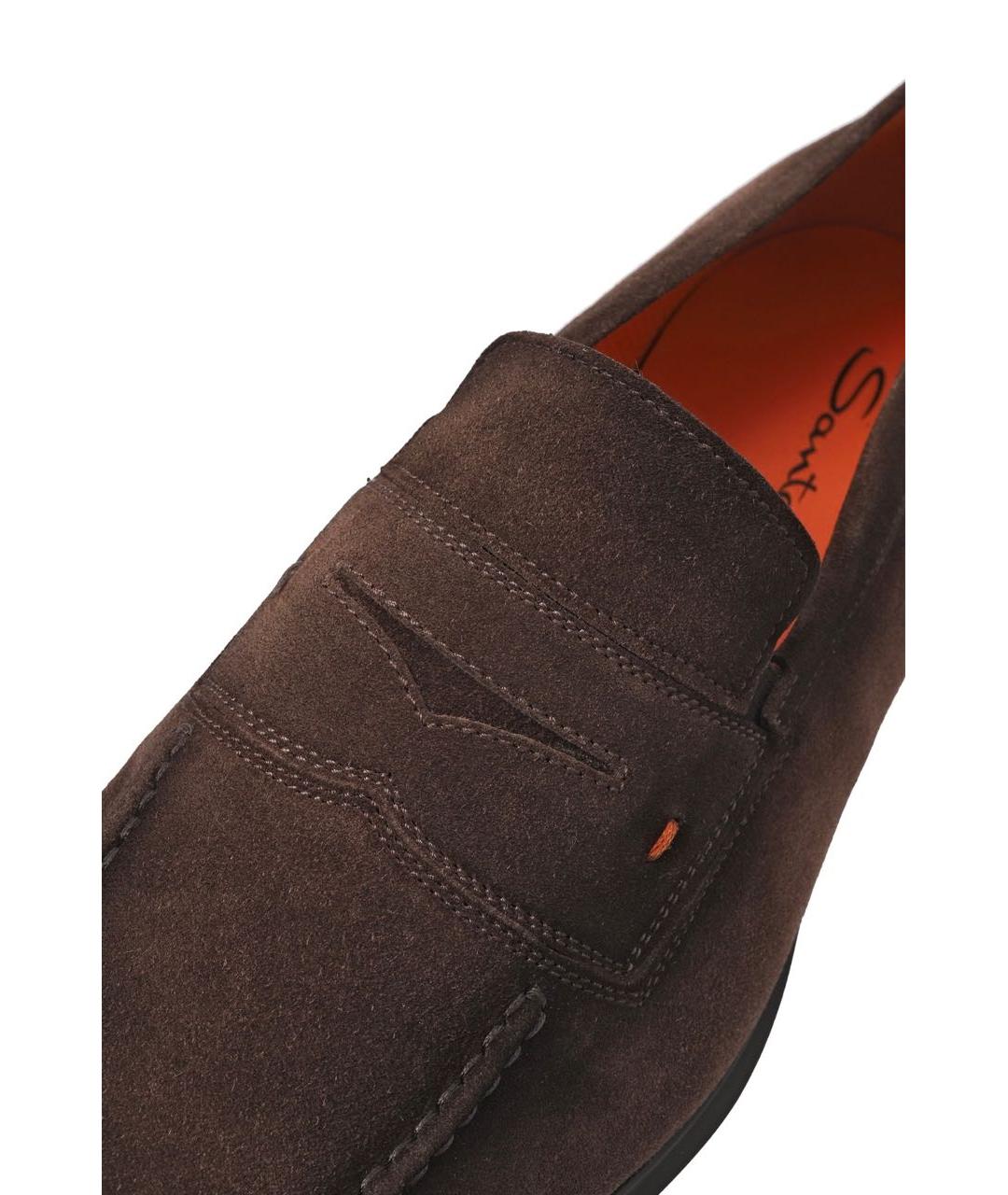 SANTONI Коричневые замшевые лоферы, фото 5