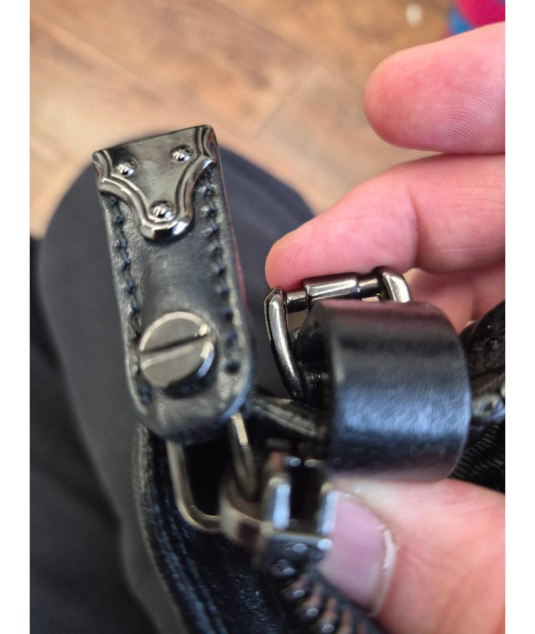 BURBERRY Черная кожаная сумка тоут, фото 9