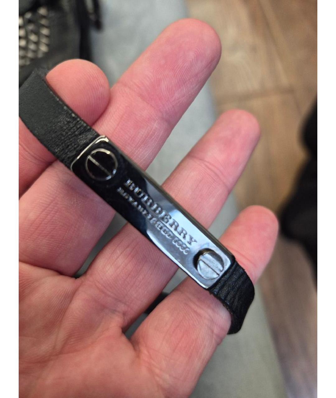 BURBERRY Черная кожаная сумка тоут, фото 8