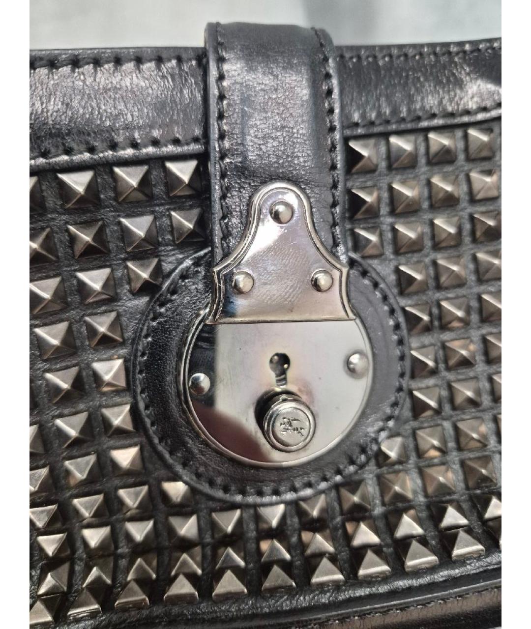 BURBERRY Черная кожаная сумка тоут, фото 3