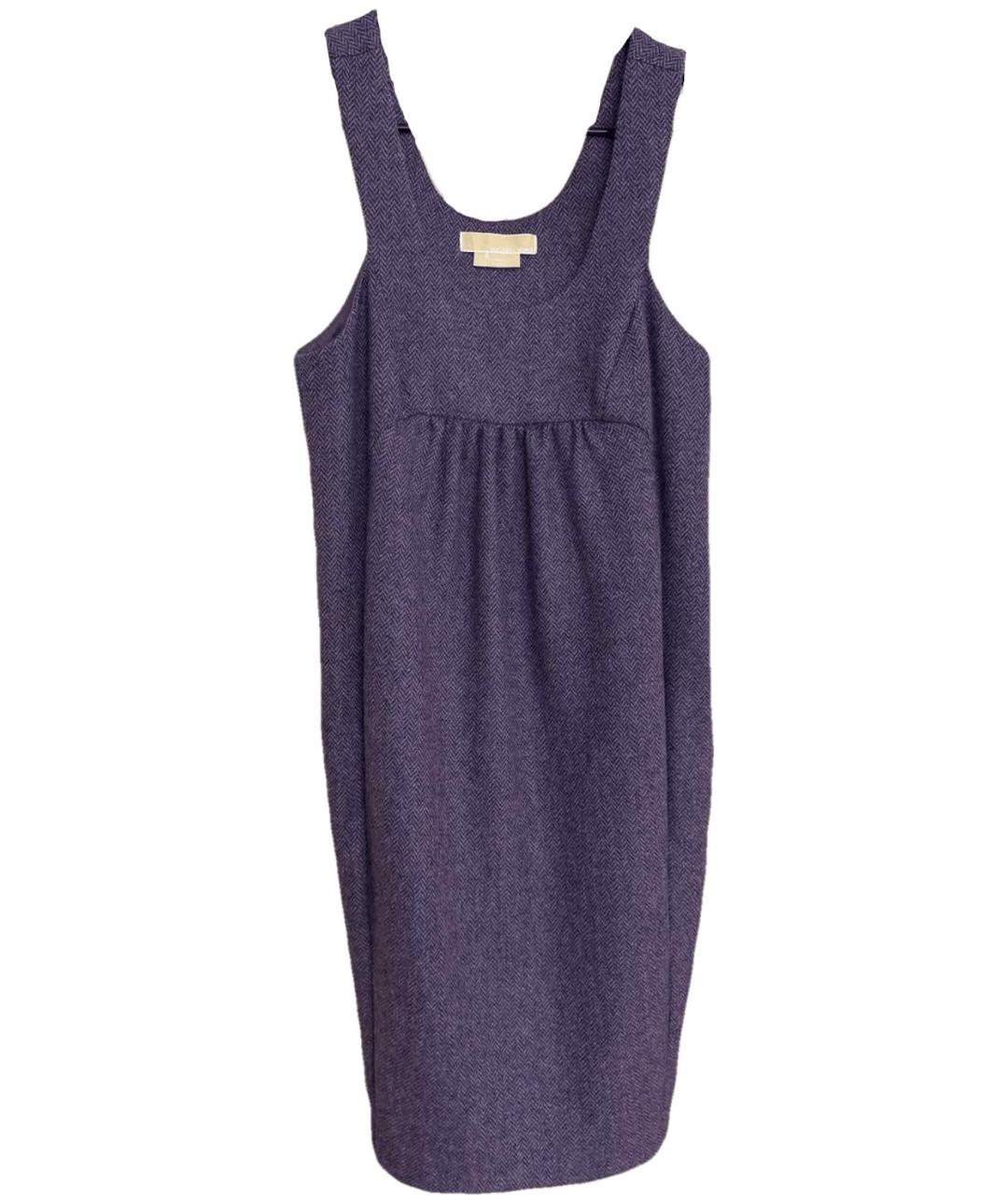 MICHAEL KORS Фиолетовое шерстяное повседневное платье, фото 1