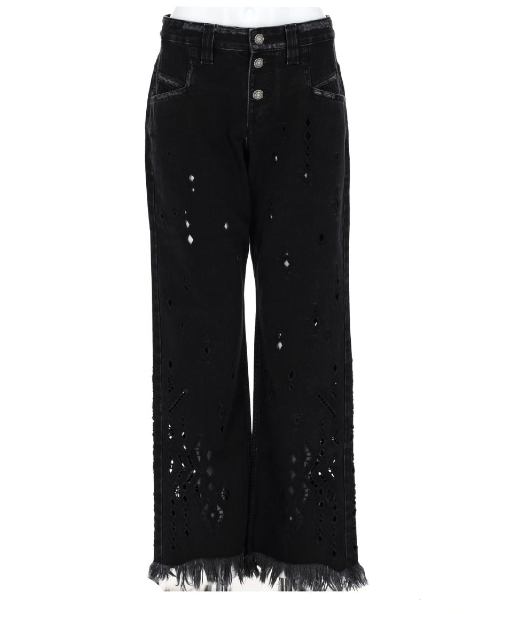 ISABEL MARANT Черные хлопковые прямые брюки, фото 1