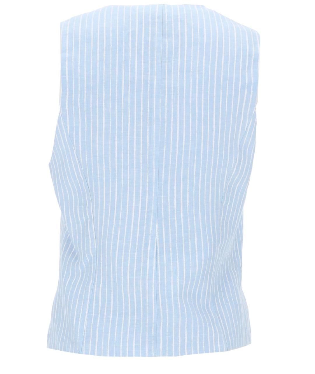 120% LINO Голубой льняной жилет, фото 2