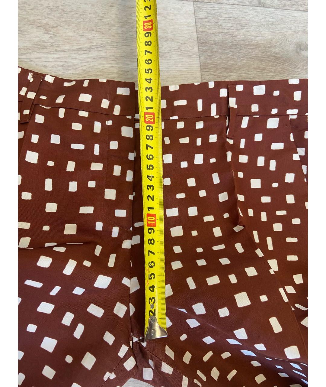 PRADA Коричневые шелковые прямые брюки, фото 6