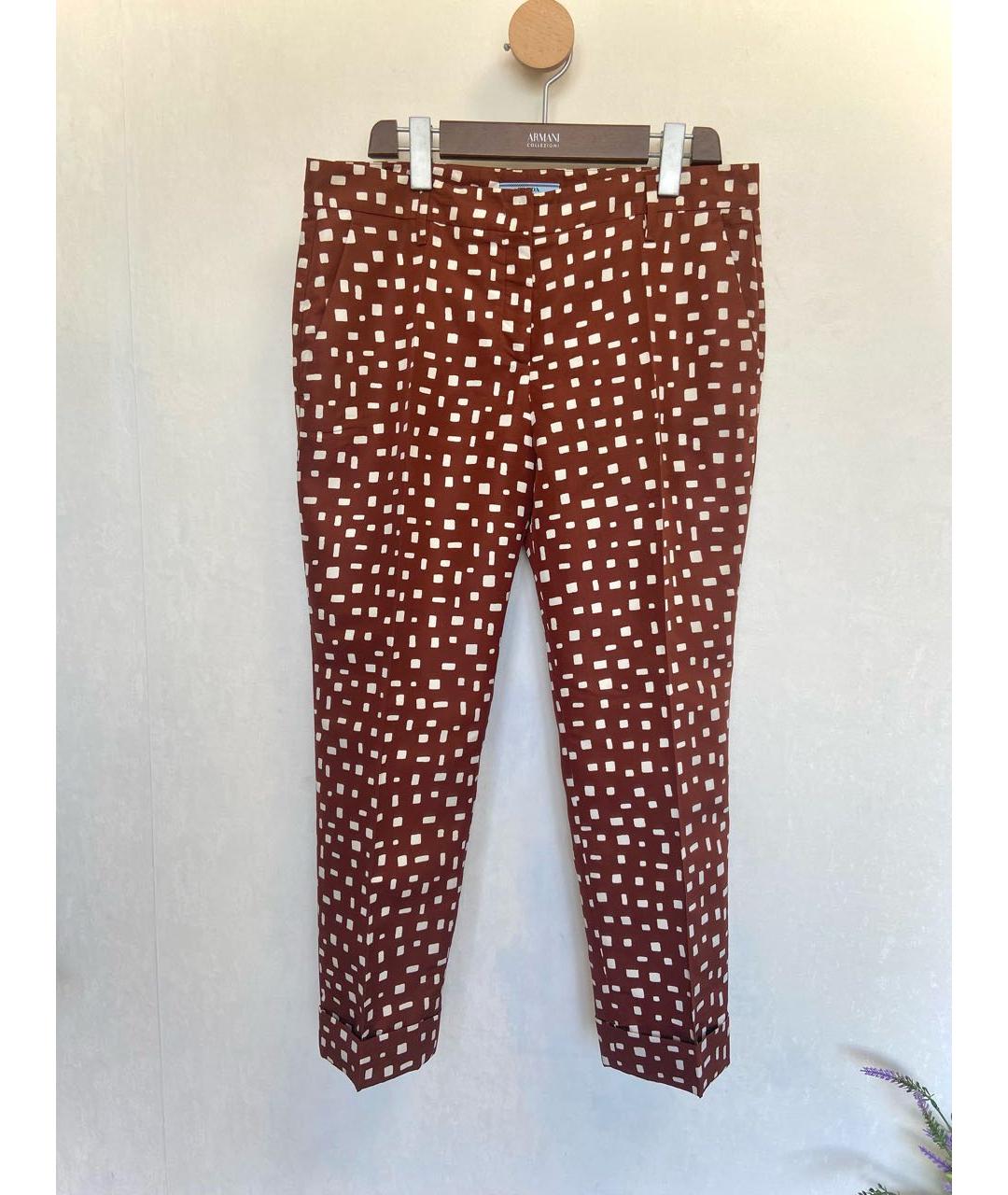 PRADA Коричневые шелковые прямые брюки, фото 9