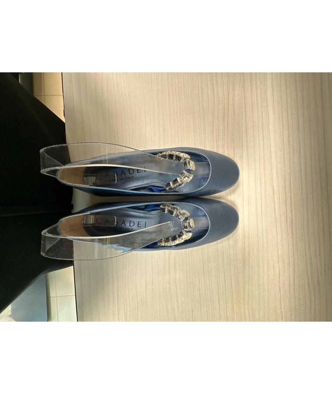 CASADEI Голубые кожаные туфли, фото 3