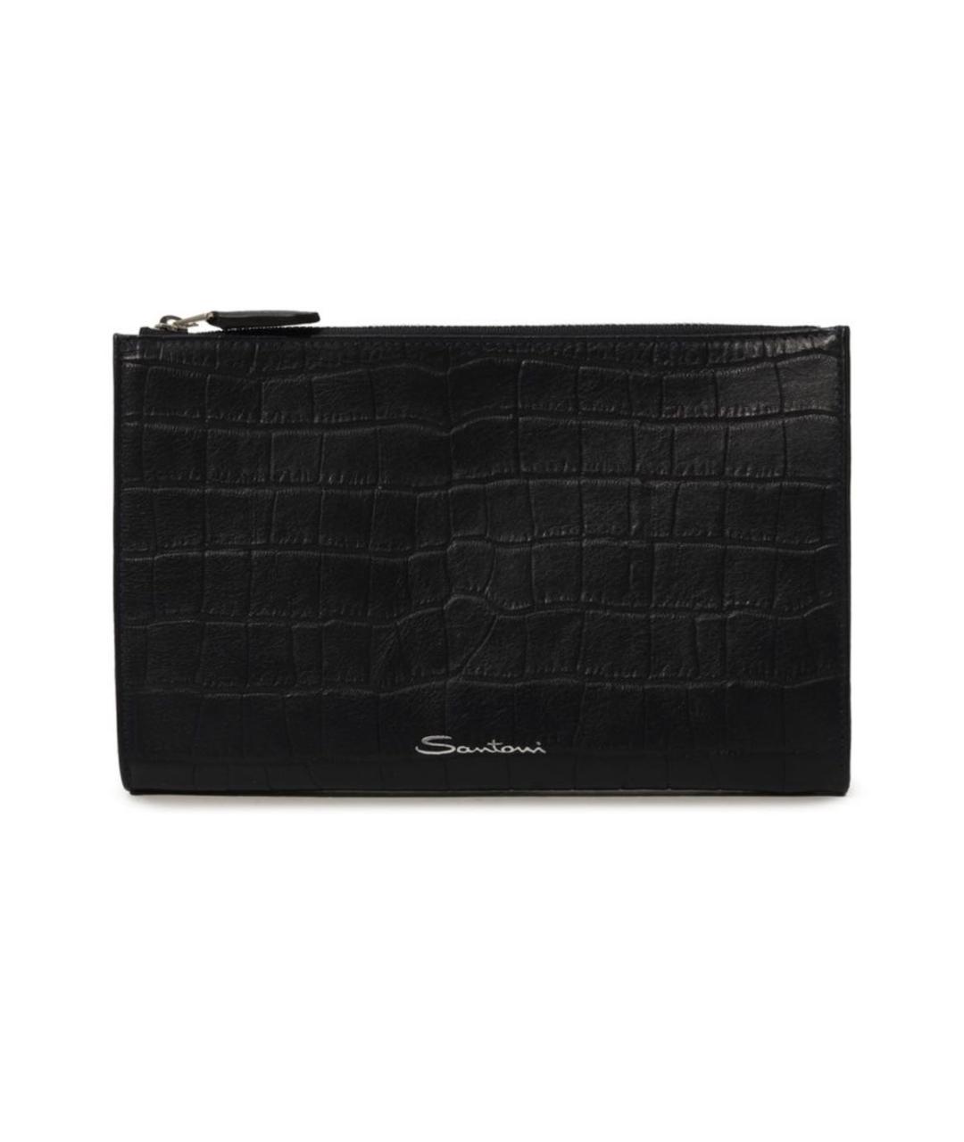 SANTONI Черная кожаная папка для документов, фото 1