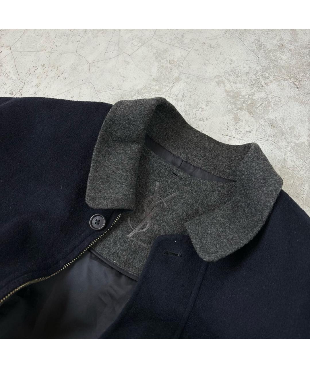 SAINT LAURENT Темно-синяя шерстяная куртка, фото 3