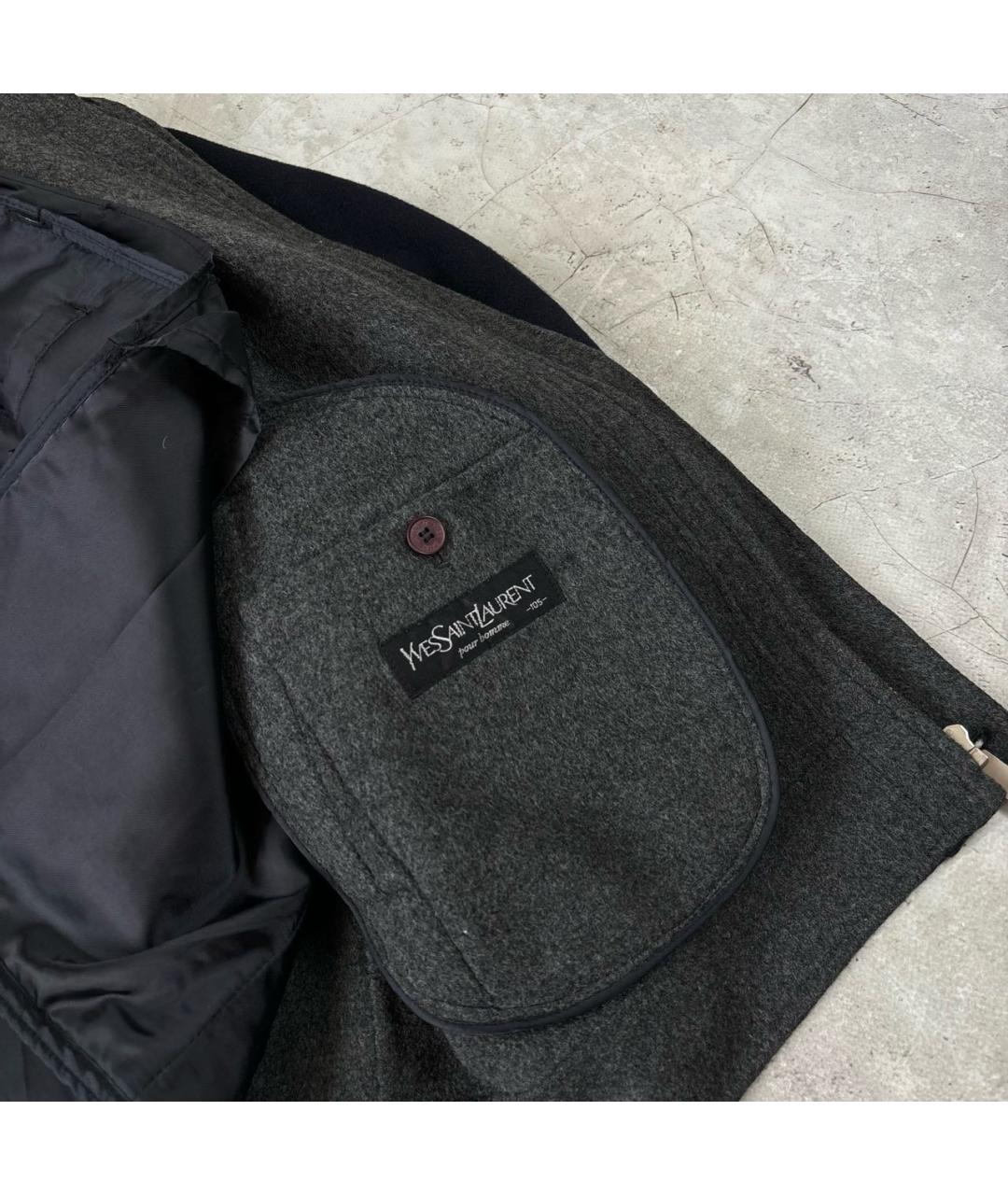 SAINT LAURENT Темно-синяя шерстяная куртка, фото 8