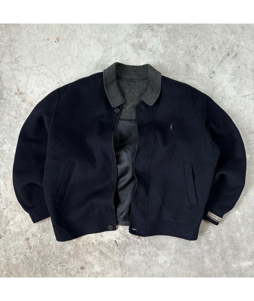 SAINT LAURENT Темно-синяя шерстяная куртка, фото 9