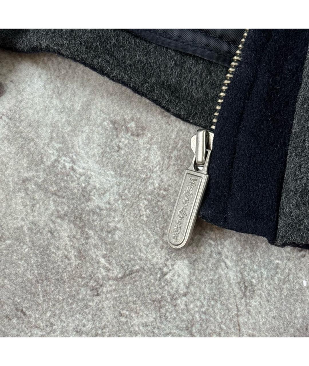 SAINT LAURENT Темно-синяя шерстяная куртка, фото 6