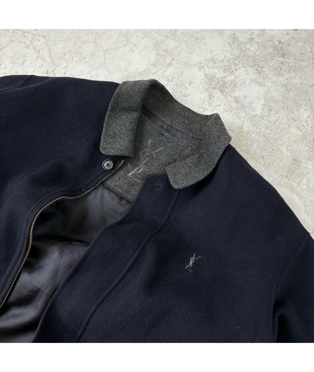 SAINT LAURENT Темно-синяя шерстяная куртка, фото 2