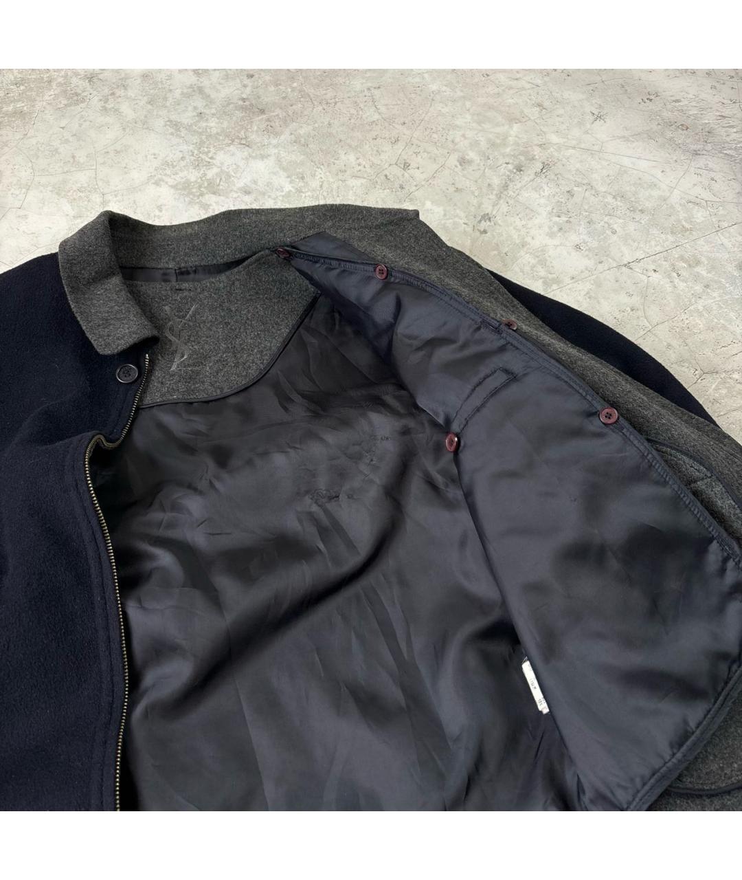 SAINT LAURENT Темно-синяя шерстяная куртка, фото 7