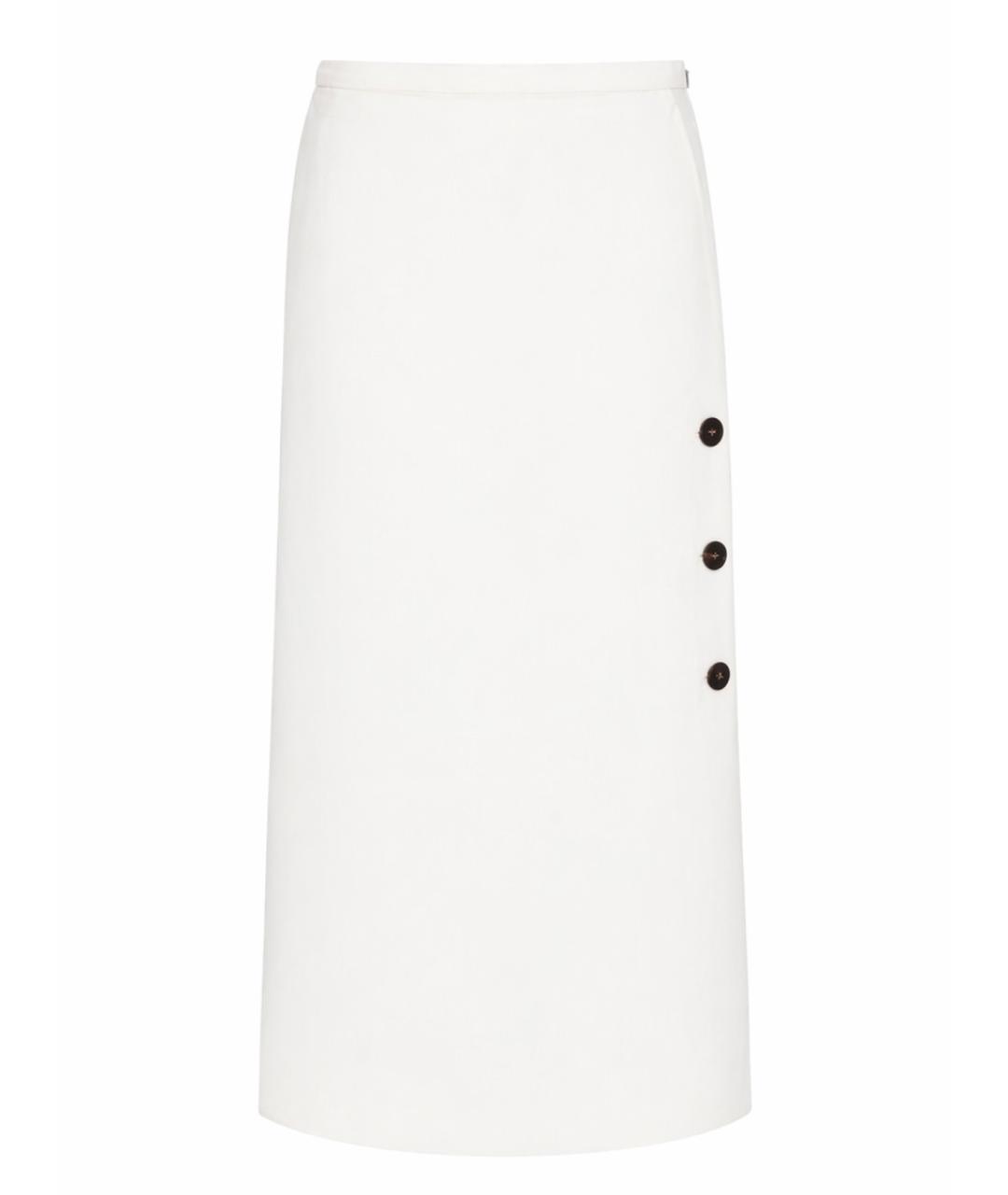 MAX MARA Белая вискозная юбка миди, фото 1