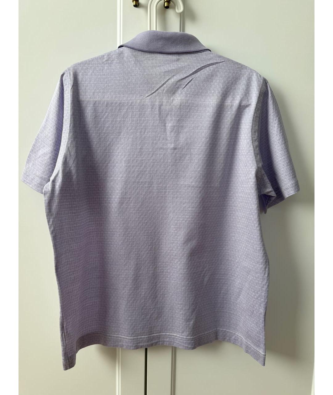 BRIONI Фиолетовое хлопковое поло с коротким рукавом, фото 2