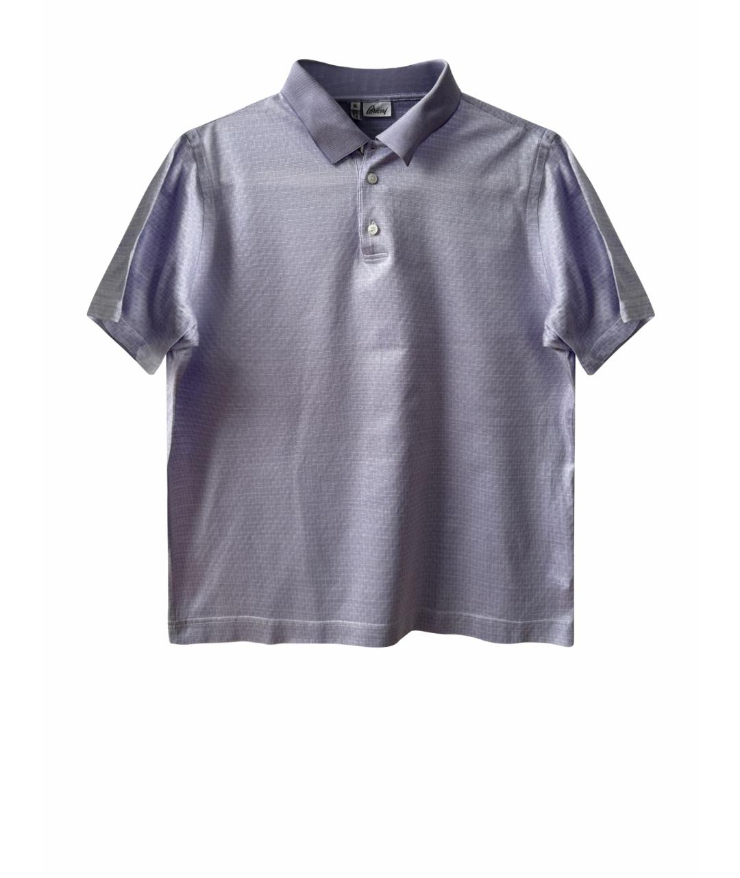 BRIONI Фиолетовое хлопковое поло с коротким рукавом, фото 1