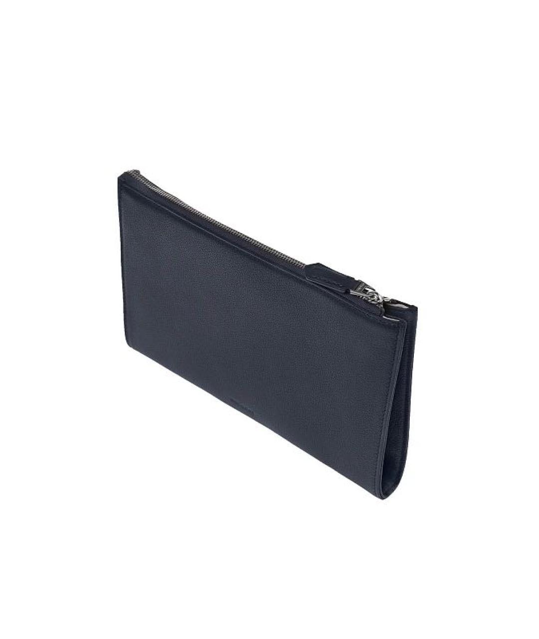 SANTONI Темно-синяя кожаная папка для документов, фото 2