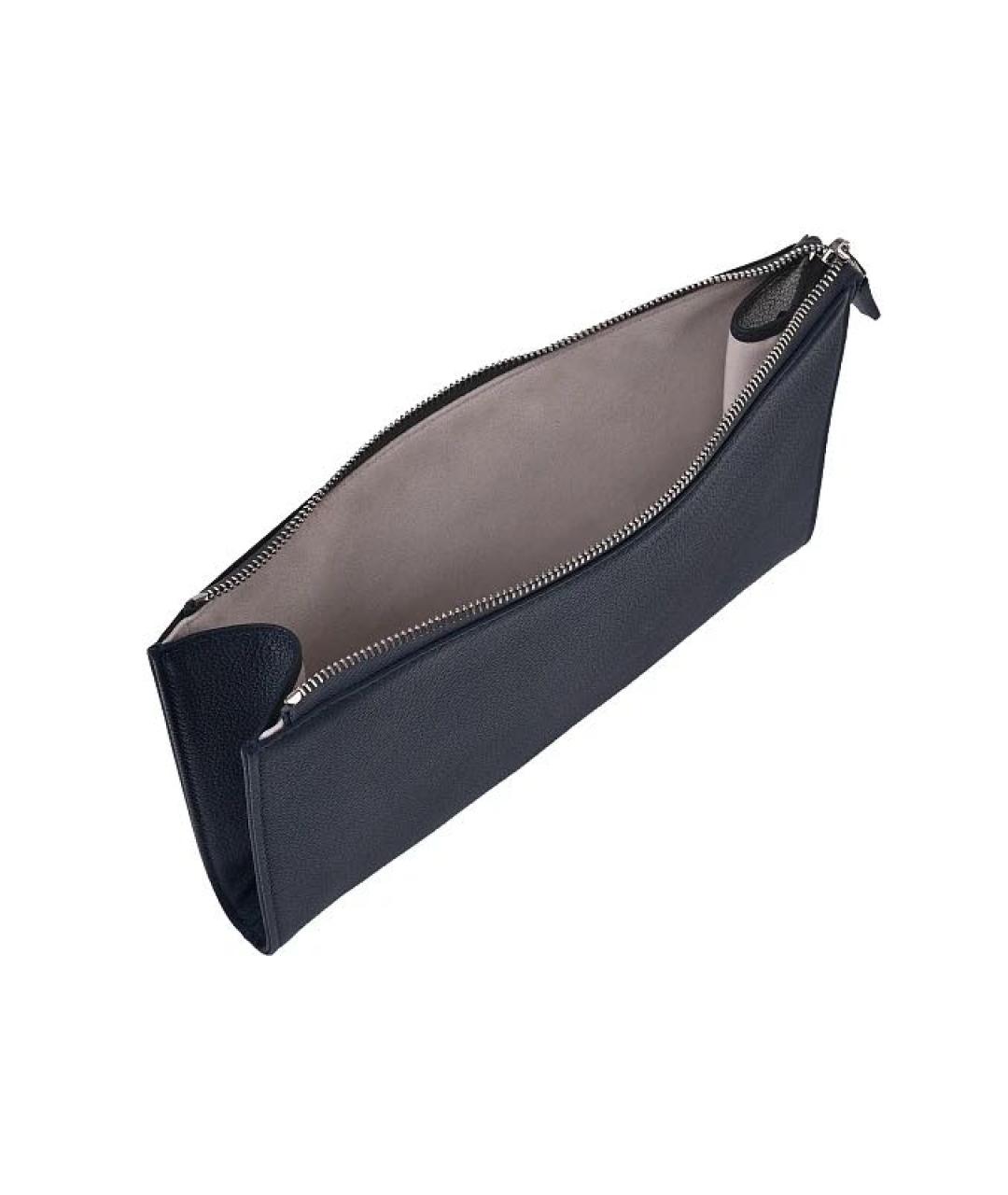 SANTONI Темно-синяя кожаная папка для документов, фото 3