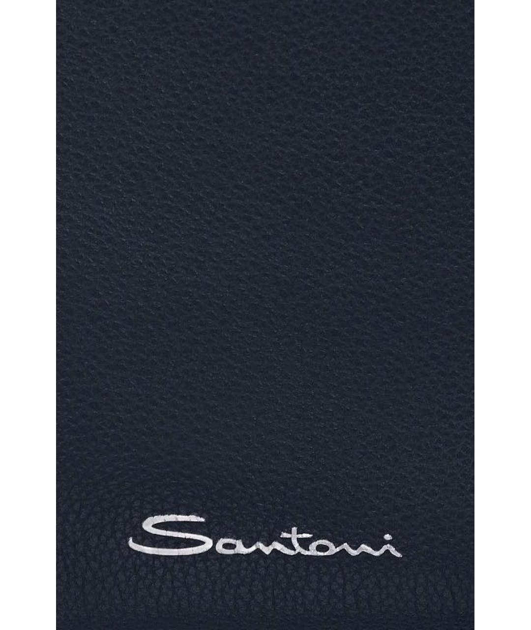 SANTONI Темно-синяя кожаная папка для документов, фото 4