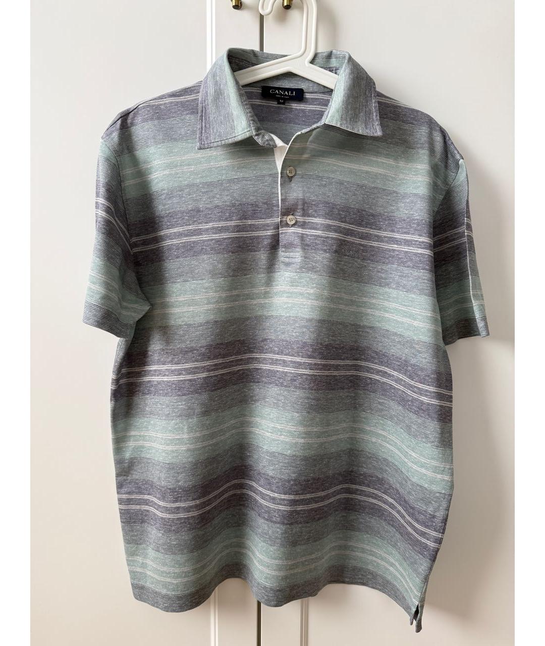 CANALI Мульти хлопко-леновое поло с коротким рукавом, фото 5