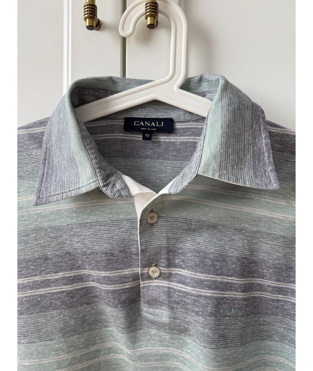 CANALI Мульти хлопко-леновое поло с коротким рукавом, фото 3