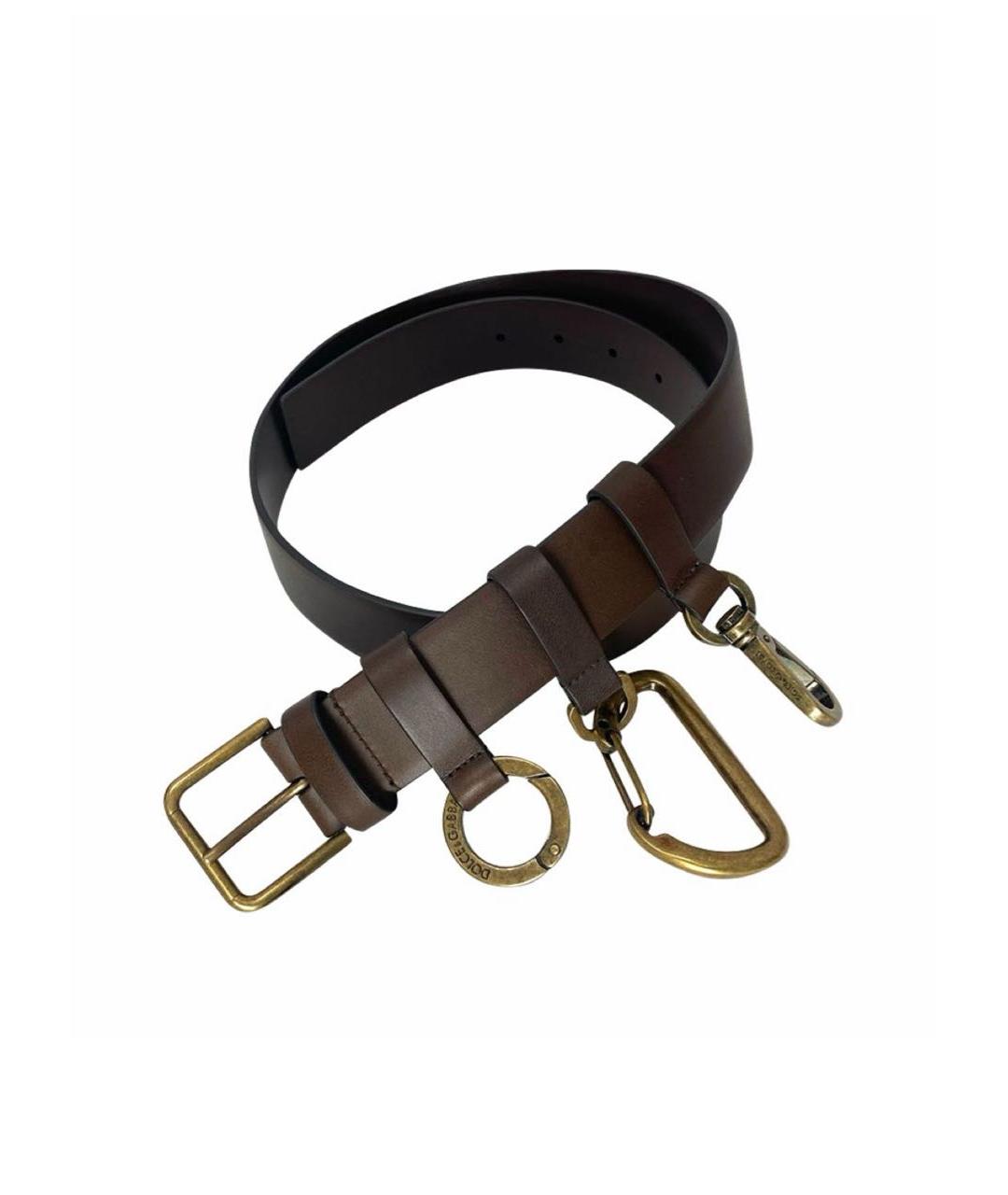 DOLCE&GABBANA Коричневый кожаный ремень, фото 1