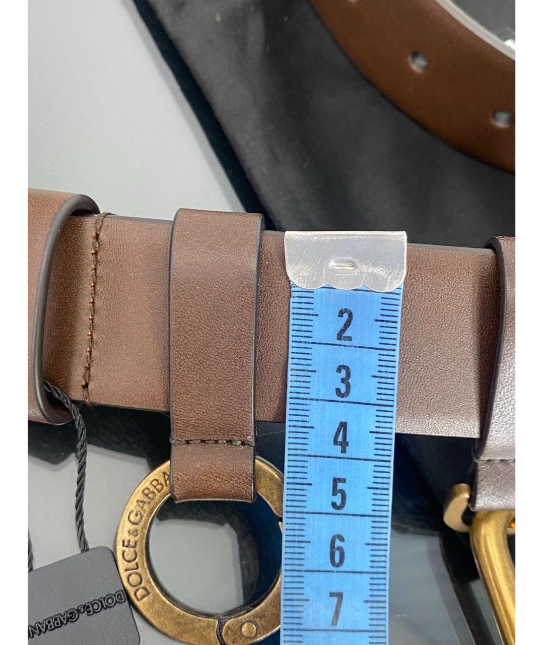 DOLCE&GABBANA Коричневый кожаный ремень, фото 6