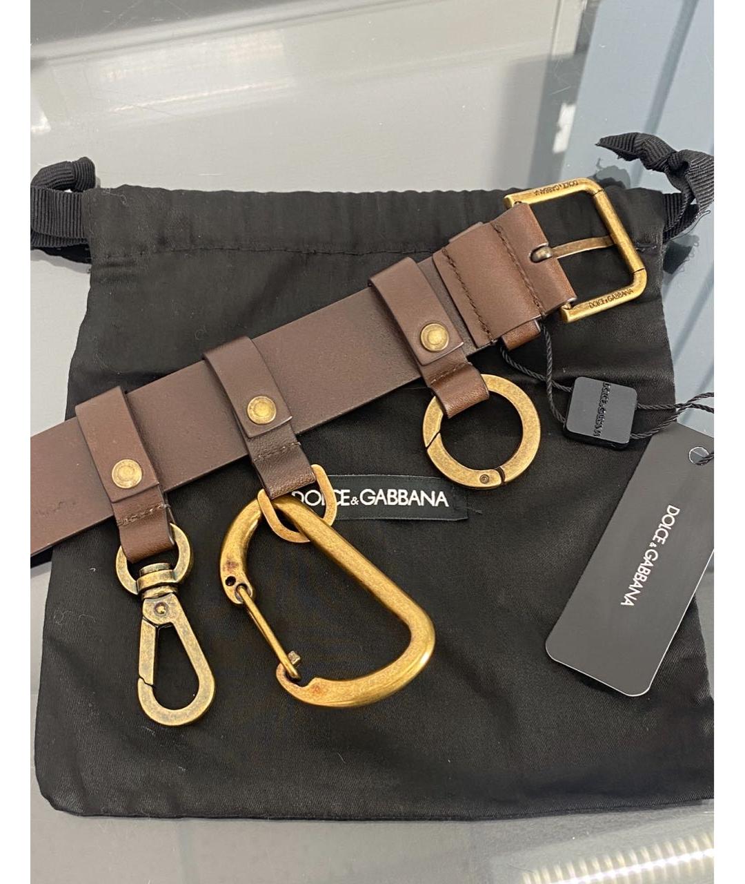 DOLCE&GABBANA Коричневый кожаный ремень, фото 8