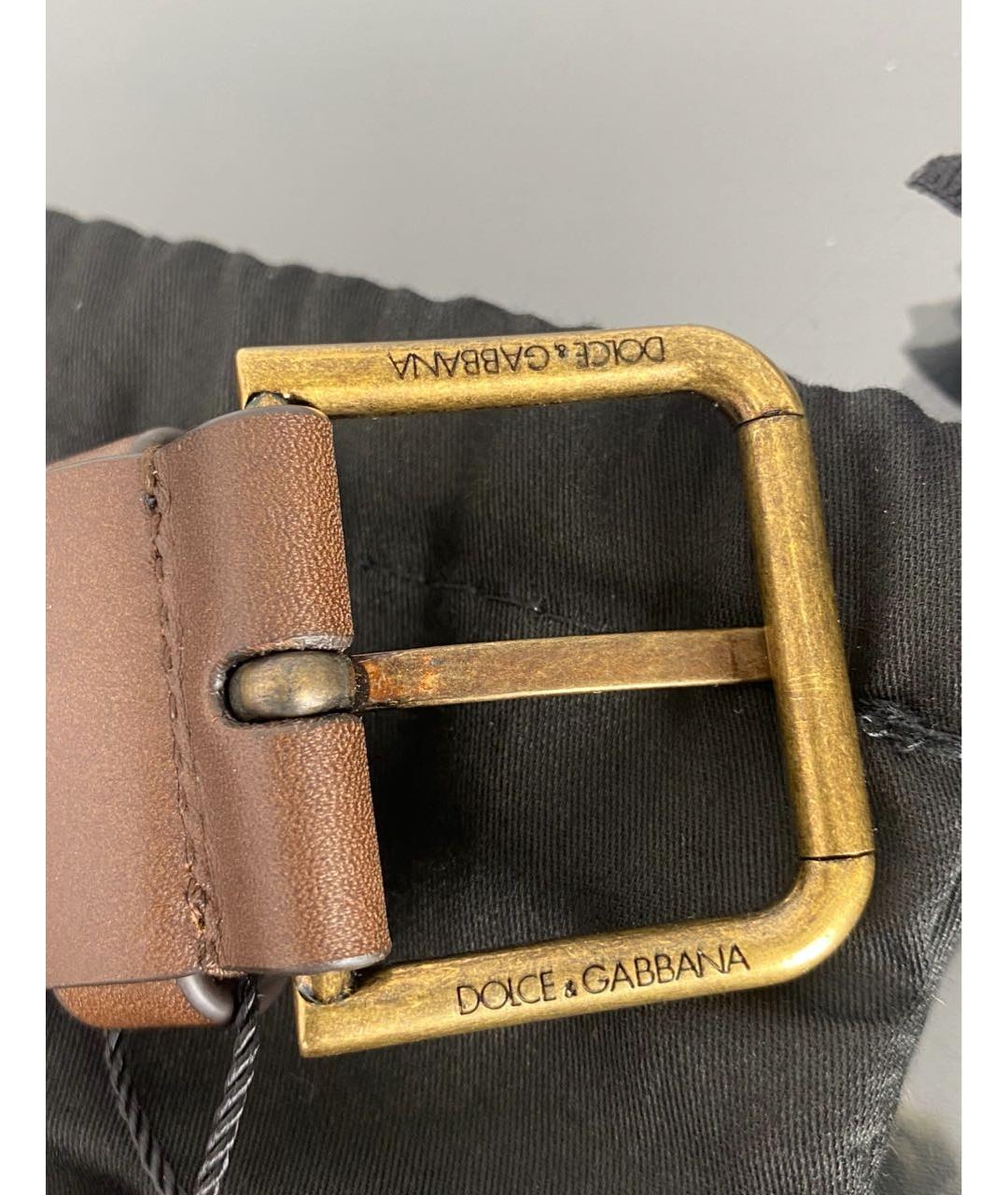 DOLCE&GABBANA Коричневый кожаный ремень, фото 7