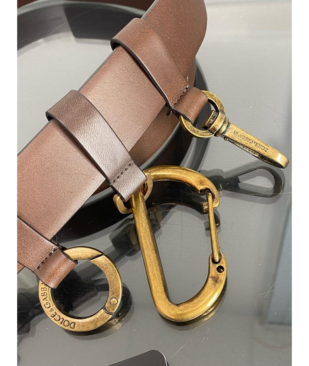 DOLCE&GABBANA Коричневый кожаный ремень, фото 2