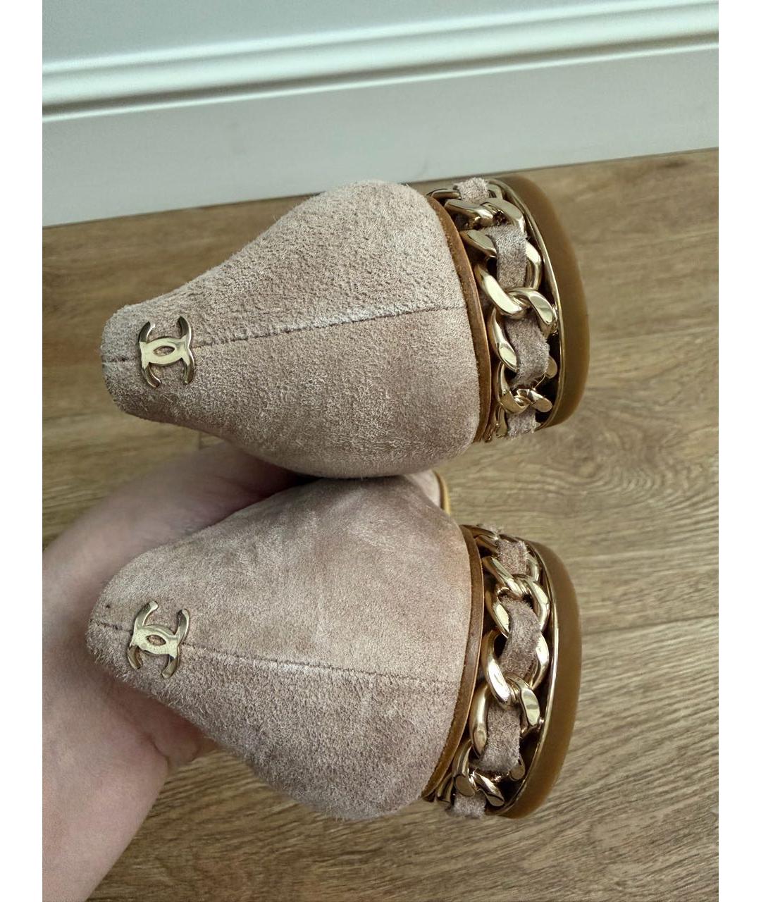 CHANEL Коричневые замшевые балетки, фото 4