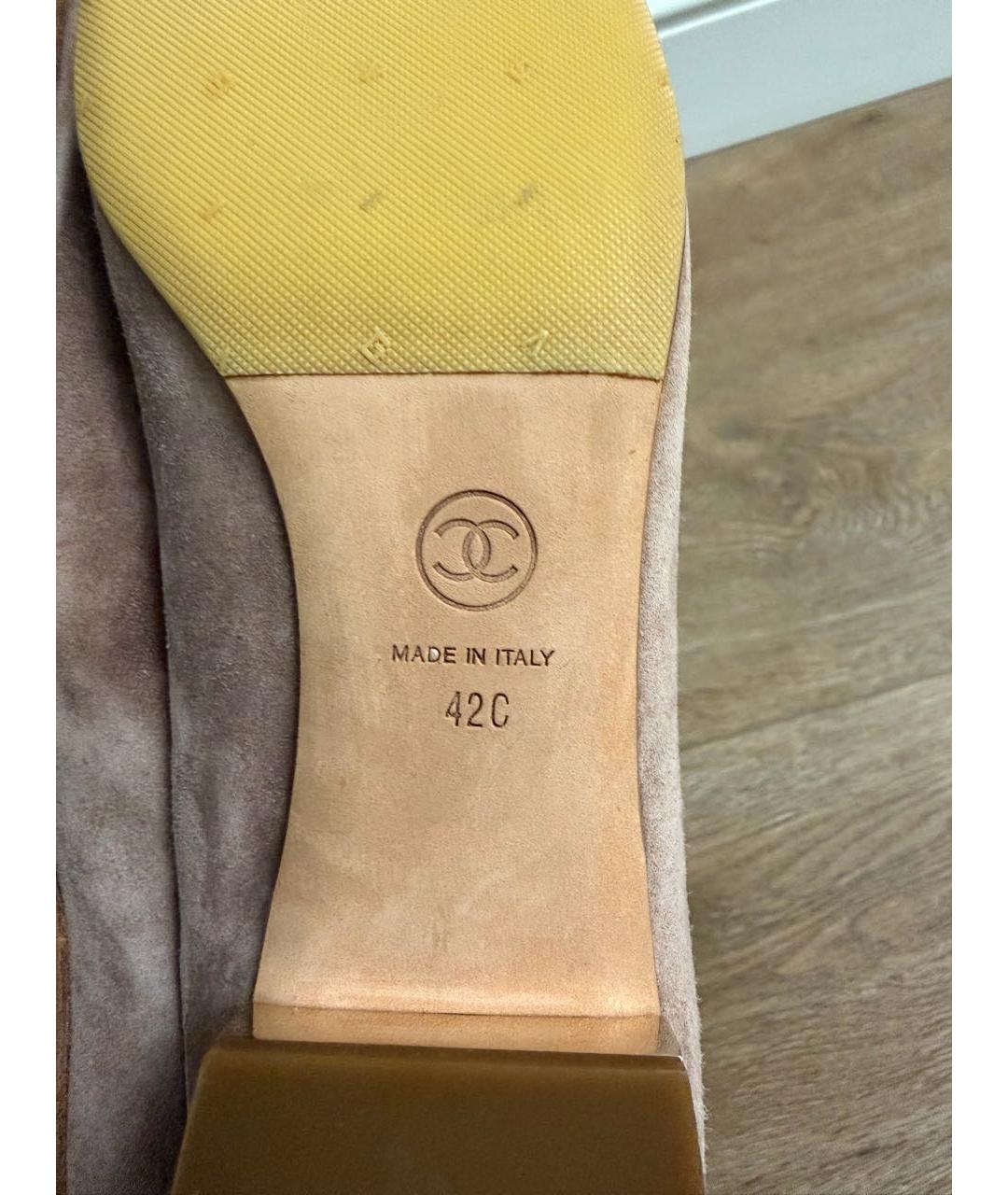 CHANEL Коричневые замшевые балетки, фото 6