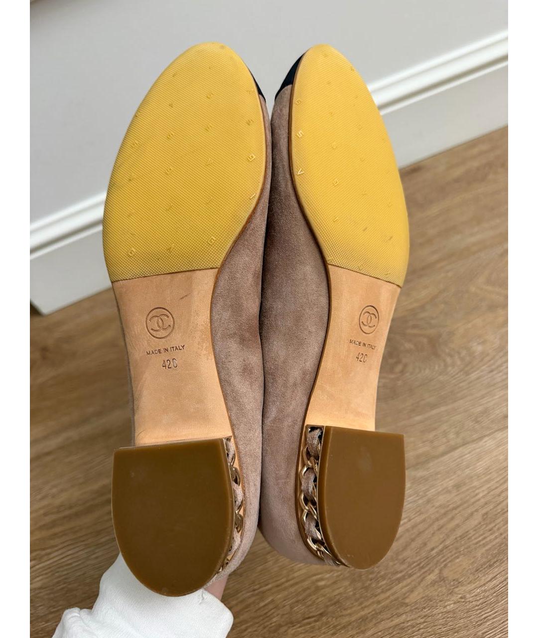 CHANEL Коричневые замшевые балетки, фото 5