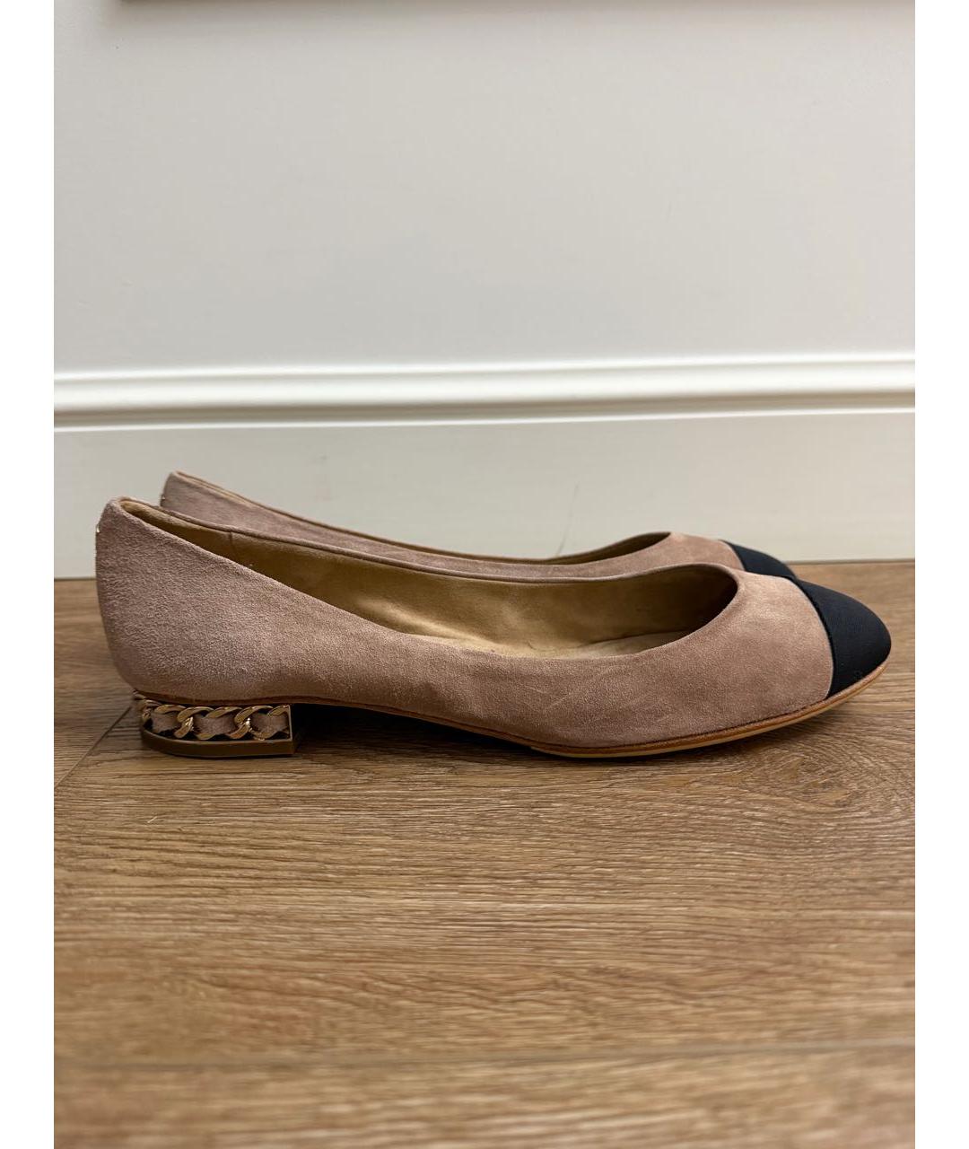 CHANEL Коричневые замшевые балетки, фото 8