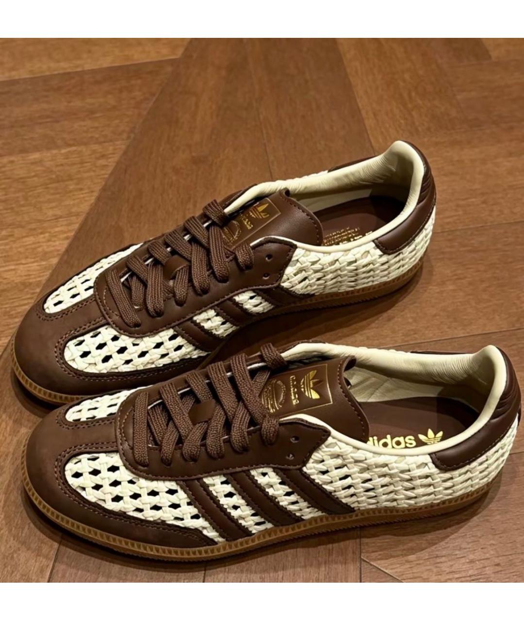 ADIDAS Бежевые кожаные кроссовки, фото 3