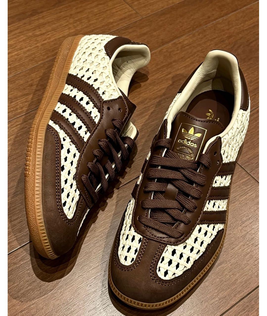 ADIDAS Бежевые кожаные кроссовки, фото 4