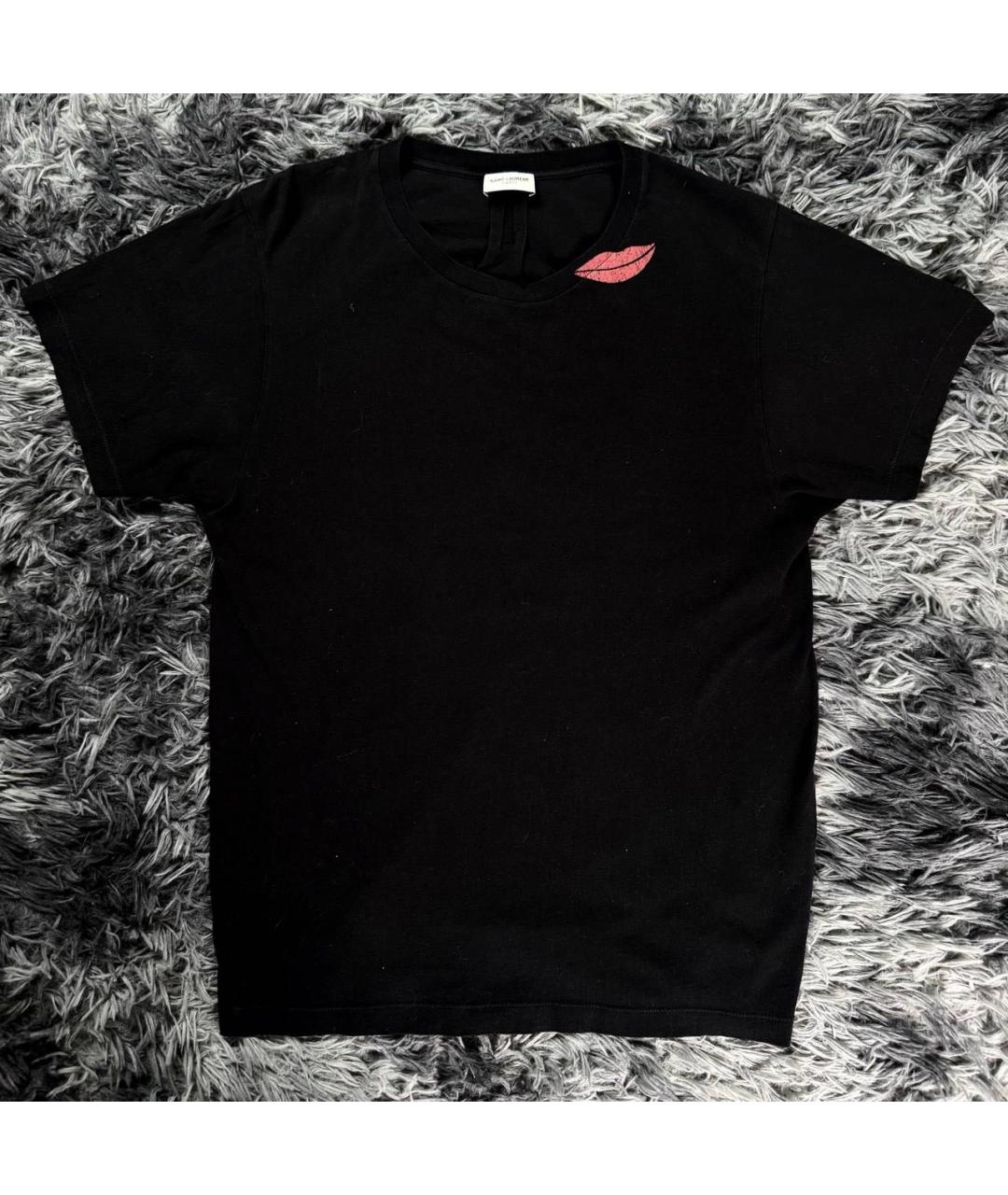 SAINT LAURENT Черная хлопковая футболка, фото 9