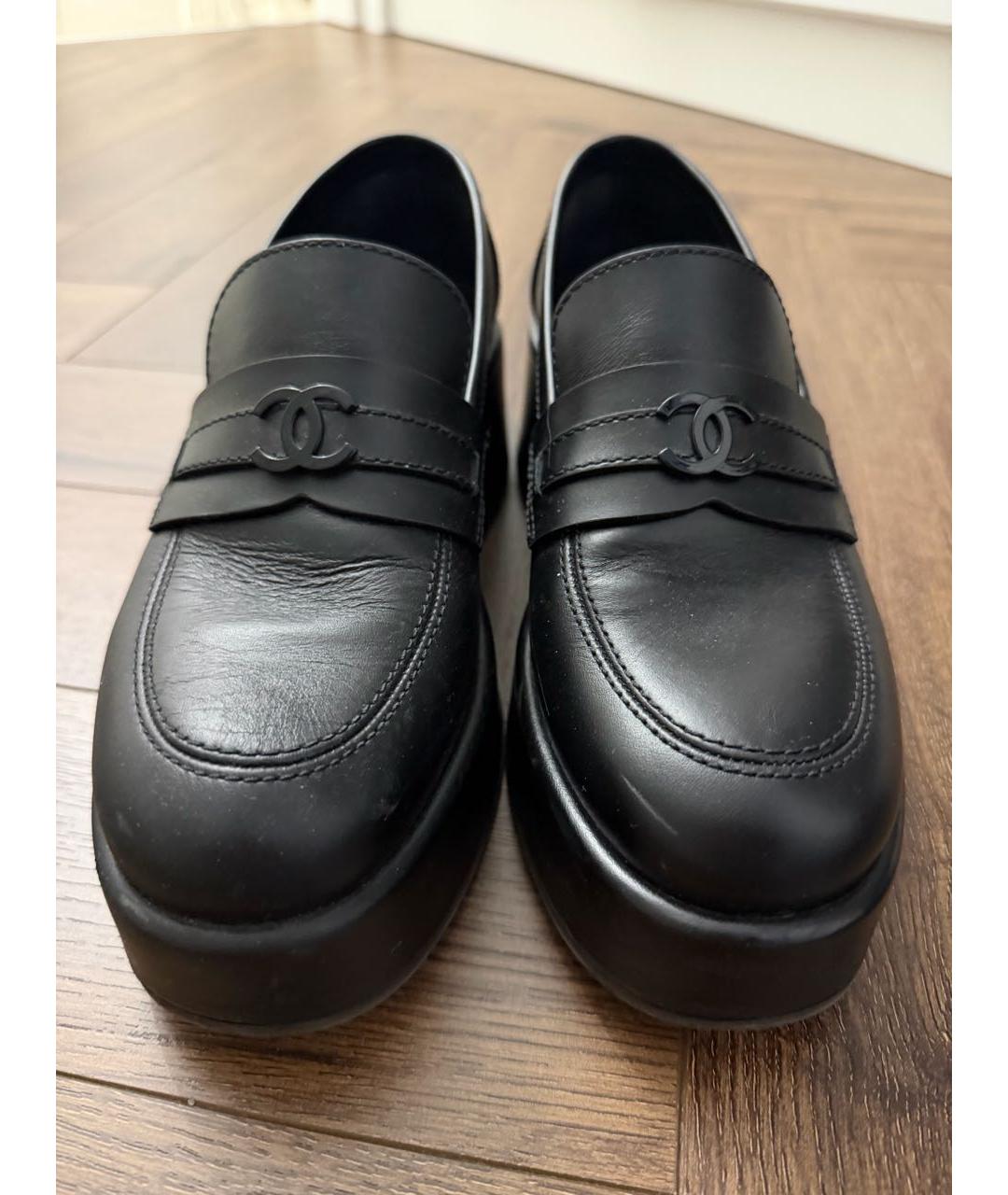CHANEL Черные кожаные лоферы, фото 2